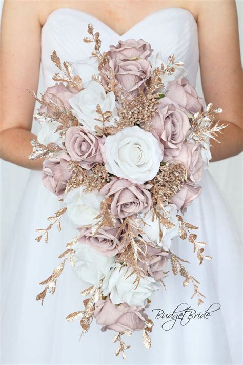 rose gold flower bouquet|rose gold wedding bouquet.